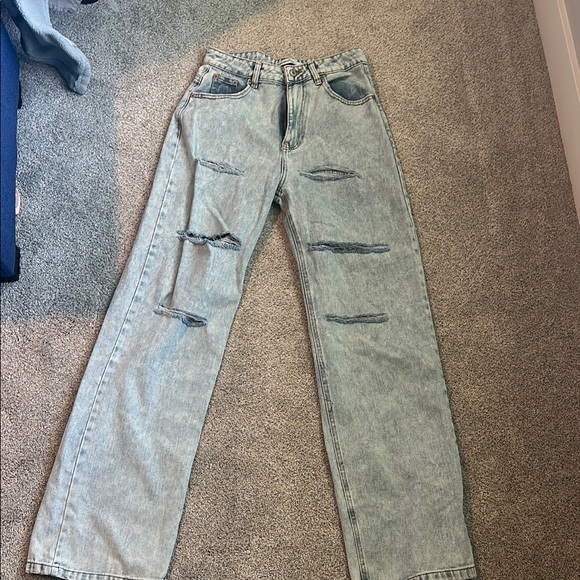 Highway Distressed Light Blue Jeans - Picture 1 of 2